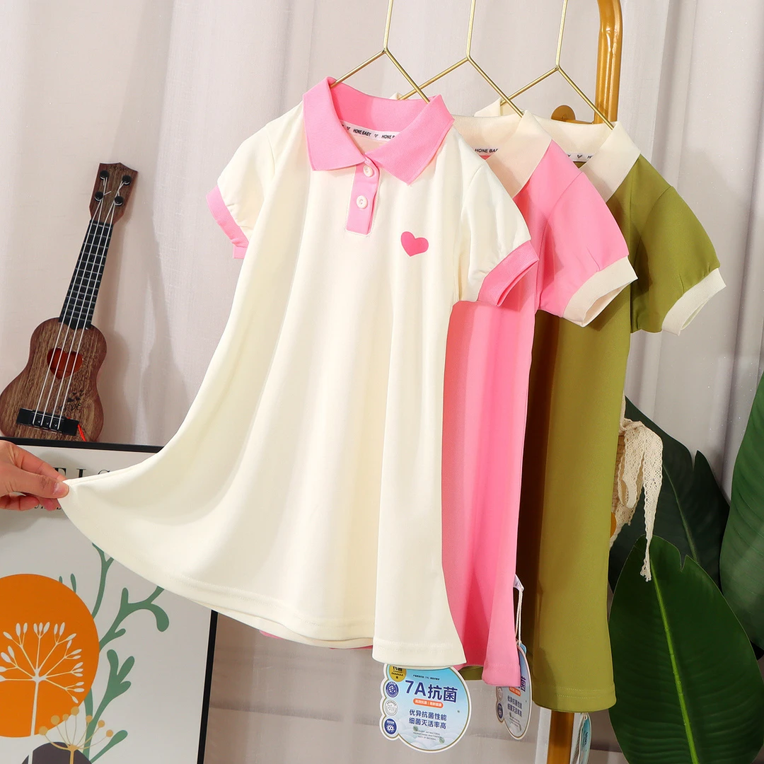 女童裙夏季连衣裙短袖薄款甜美可爱学生春夏款韩版宽松家居服裙子