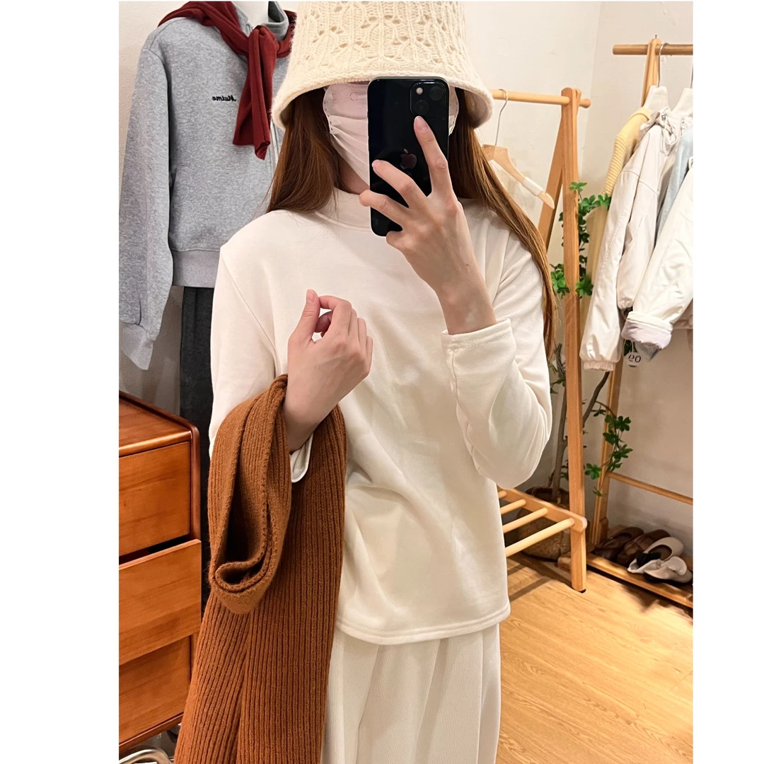 【82】秋季新款软糯半高领打底衫韩版修身弹力叠穿内搭长袖T恤上衣