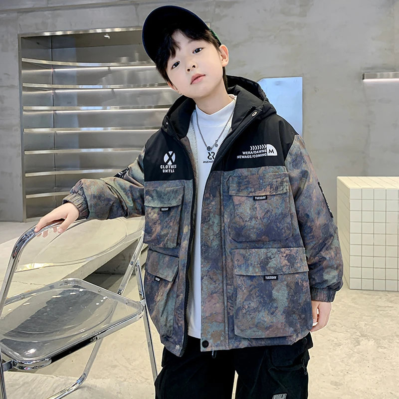 男童加绒加厚外套深秋款2024新款儿童冬季童装加厚中大童休闲冬装