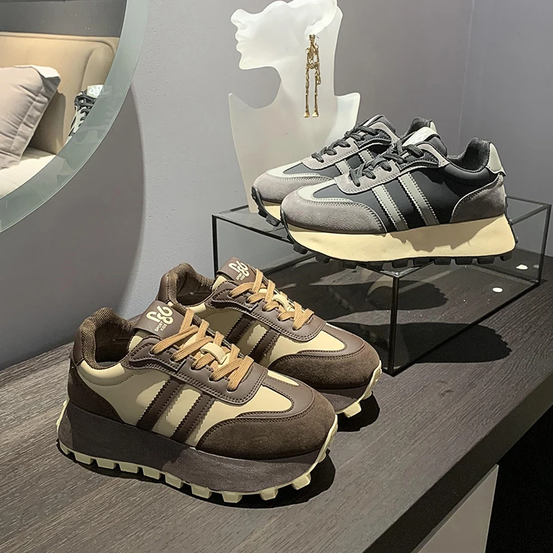 厚底增高新款加绒潮鞋正宗时尚运动秋冬潮流ins厚底百搭阿甘鞋女