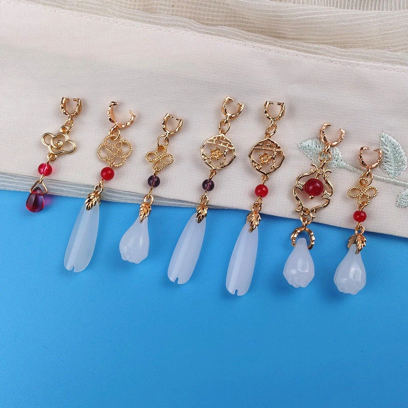 发簪【吊坠】桃木簪半成品流苏发饰简约盘发木簪玉兰花日常头饰