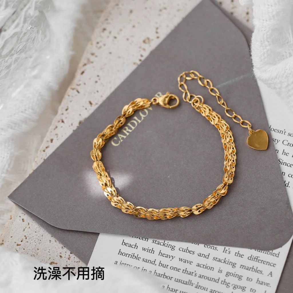 钛钢手链 不掉色金色凤尾手链时尚轻奢百搭高级感小众气质手镯