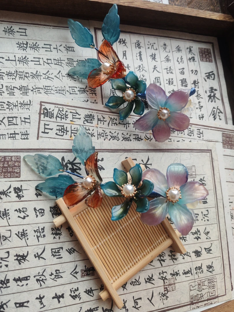 古风发簪手工饰品簪子发饰对夹日常百搭清新款简单大方国风服饰款