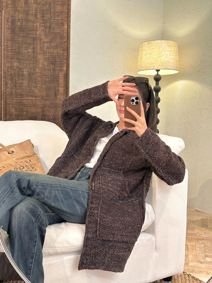 金子/JZ SO MUCH【Vintage古着外套】2025秋冬花纱羊毛棉麻毛织外套