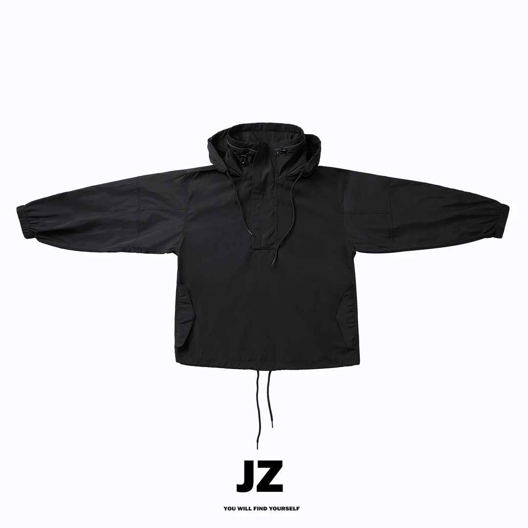 JZ SO MUCH【大王冲锋衣】机能风连帽套头肥肠领冲锋衣外套