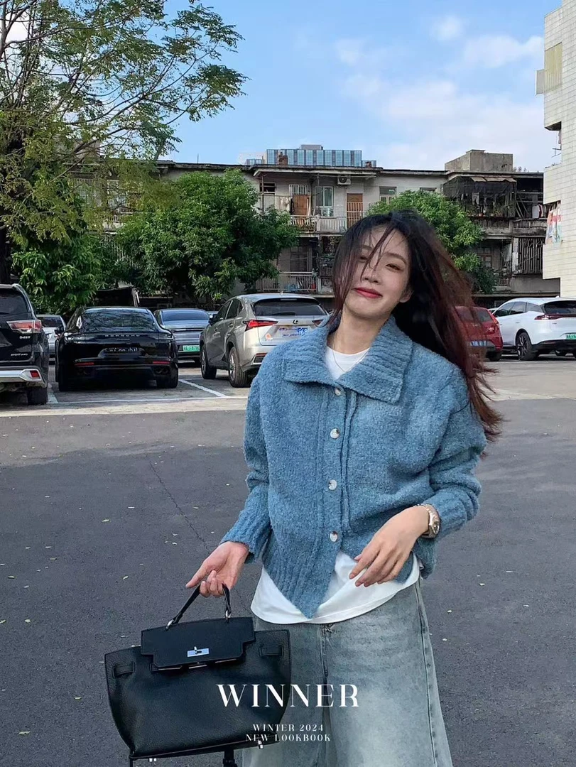 69035  翻领简约开衫毛衣  w  11.3