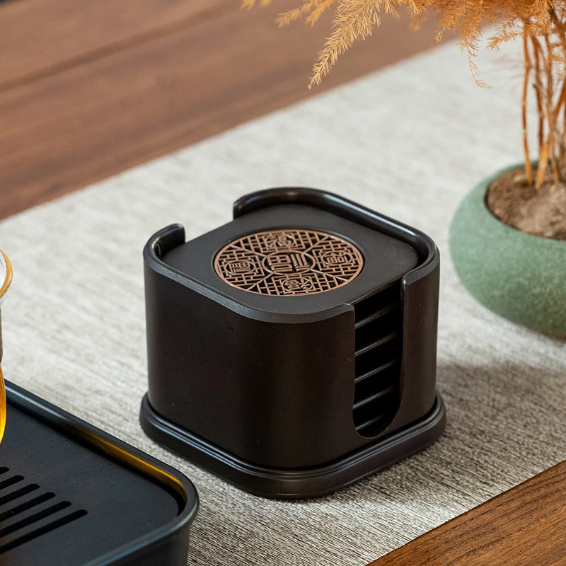 复古功夫茶具配件套装茶杯垫轻奢防烫茶杯托办公室隔热垫茶道杯垫