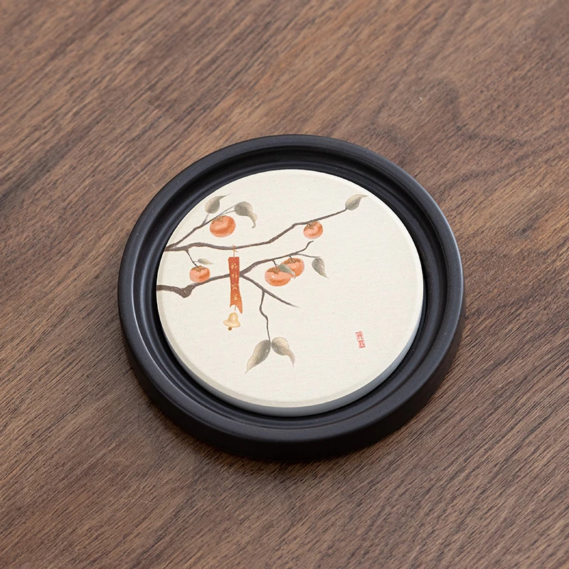 吸水杯垫速干茶杯托复古家用陶瓷功夫茶道配件隔热垫茶托防烫