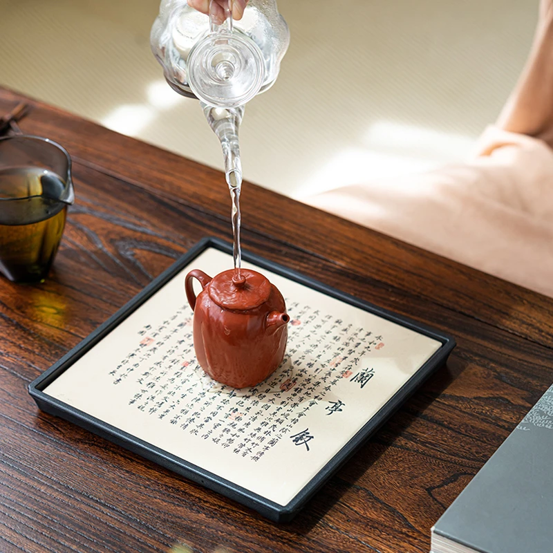 中国风创意吸水壶承正方形干泡台速干小型茶盘杯垫功夫茶具茶托盘