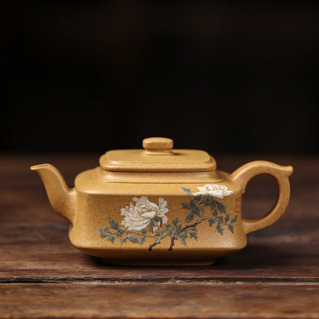 【四方君玉】泥绘实力派 张恒 手工泥绘紫砂壶 茶具