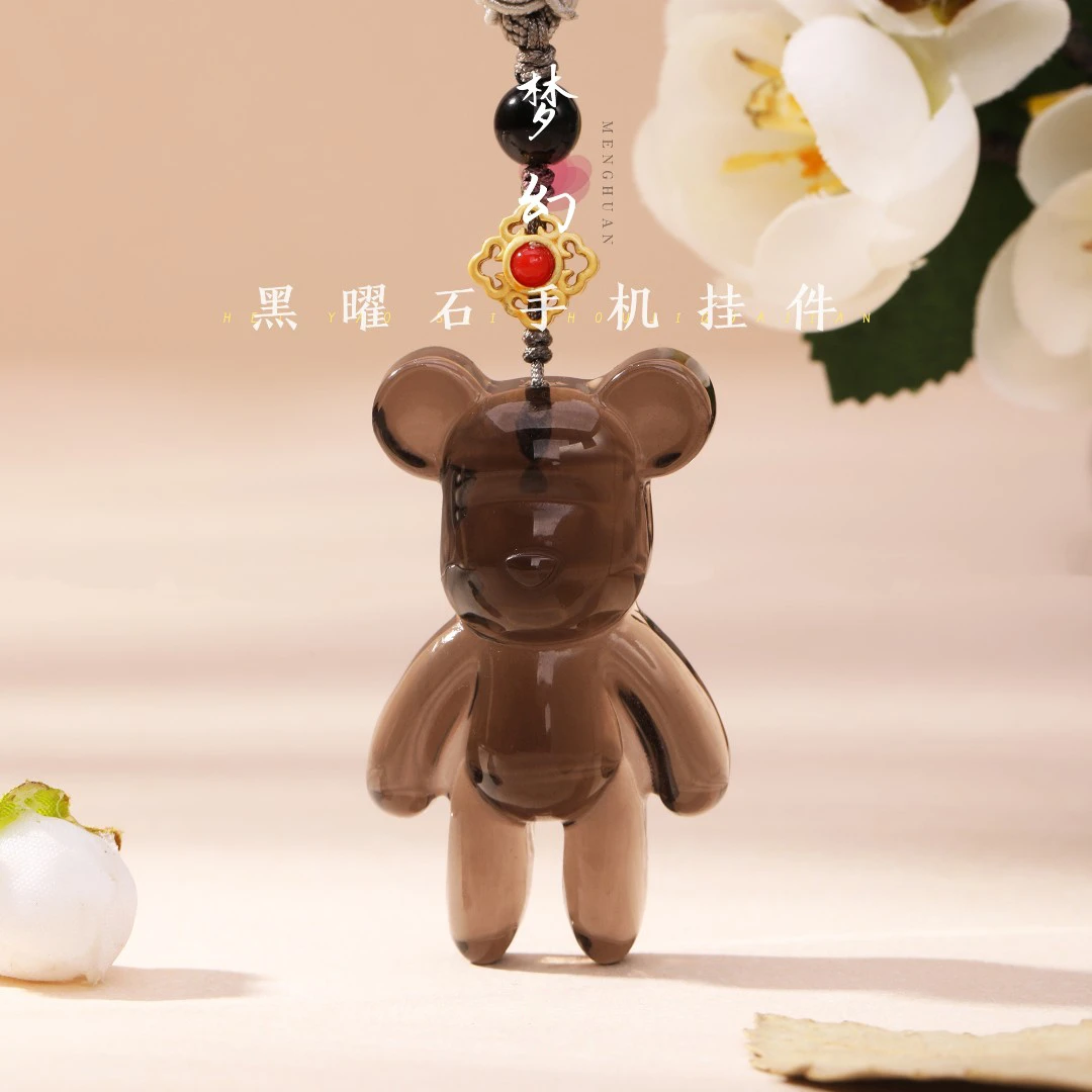 黑曜石手机挂轻奢国潮爆款包包挂暴力熊设计款通勤百搭款挂件首饰