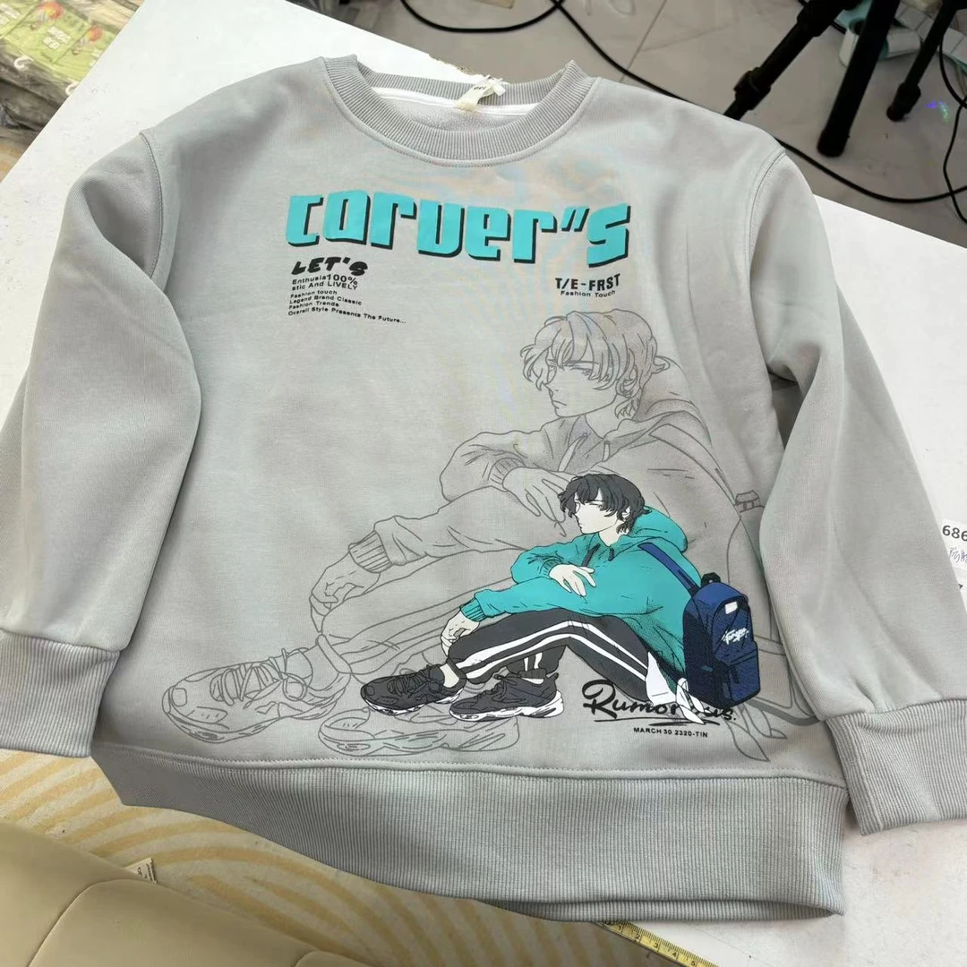 （008）男童时尚洋气一体绒卫衣