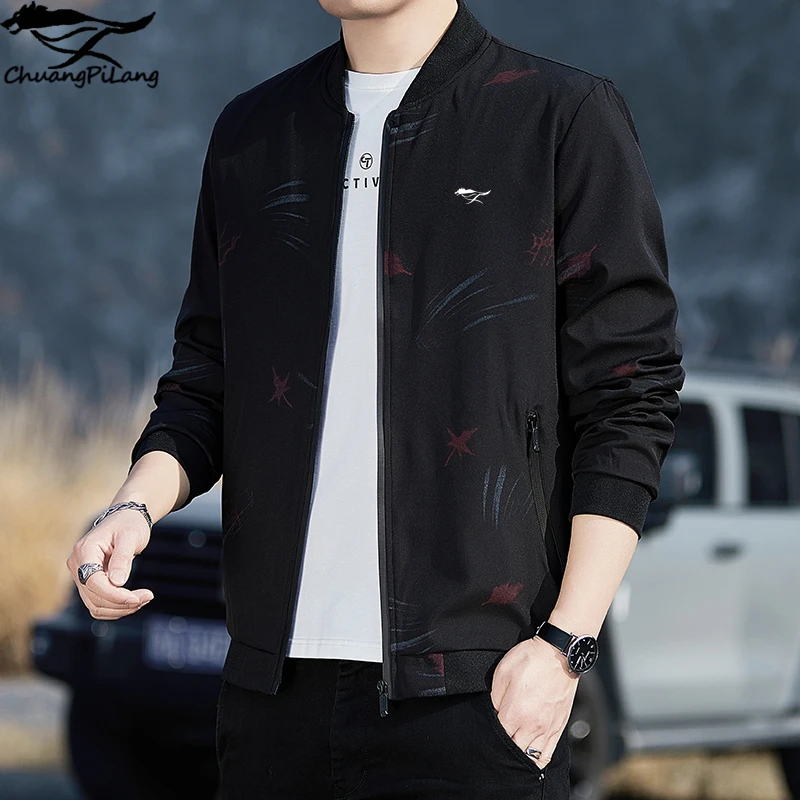 7匹男装断码狼男士夹克秋冬季时尚潮流棒球领中青年运动休闲外套