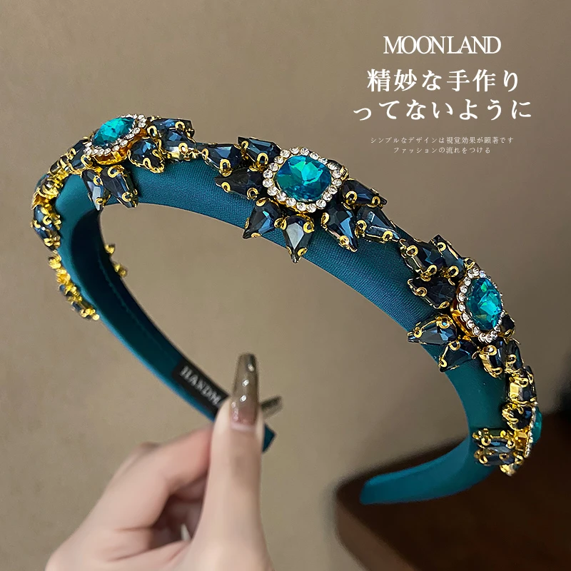 轻奢高级感重工水钻海绵发箍洋气时尚高颅顶洗脸压发头箍发卡头饰