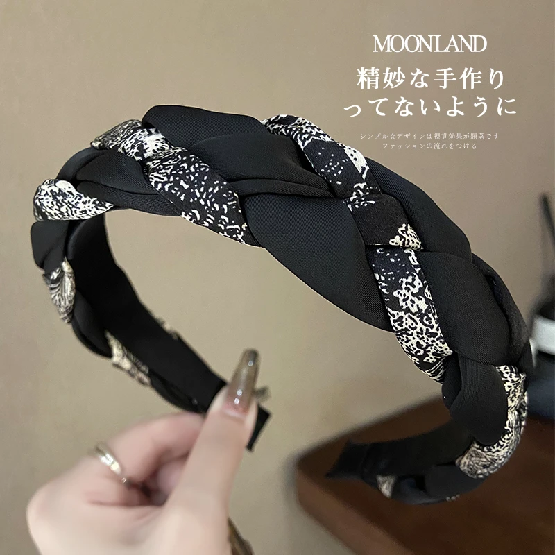 新中式复古编织麻花发箍女款高级感高颅顶显脸小洗脸头箍发捆发饰