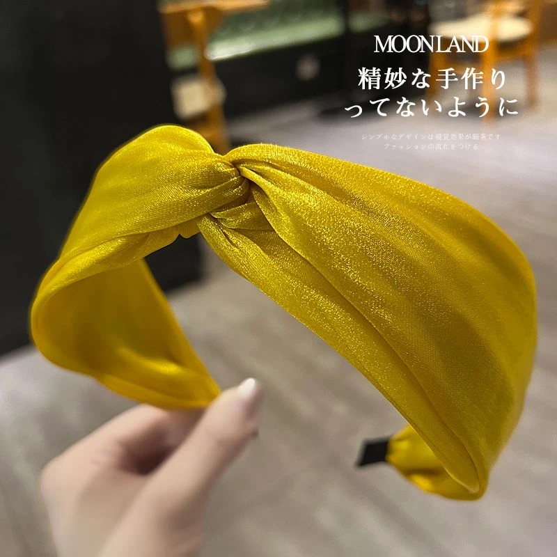 显白发箍女夏季网红2025年新款韩国气质欧根纱宽边头箍压发夹发卡