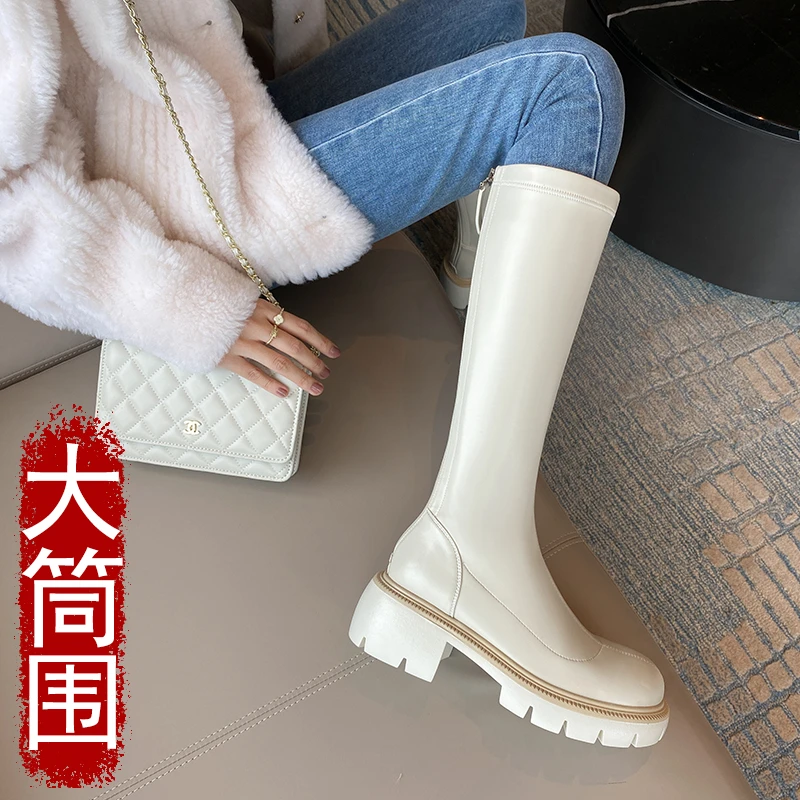 5.5cm|34-40|黑白棕|不过膝显瘦弹力靴网红瘦瘦靴增高长筒靴6111