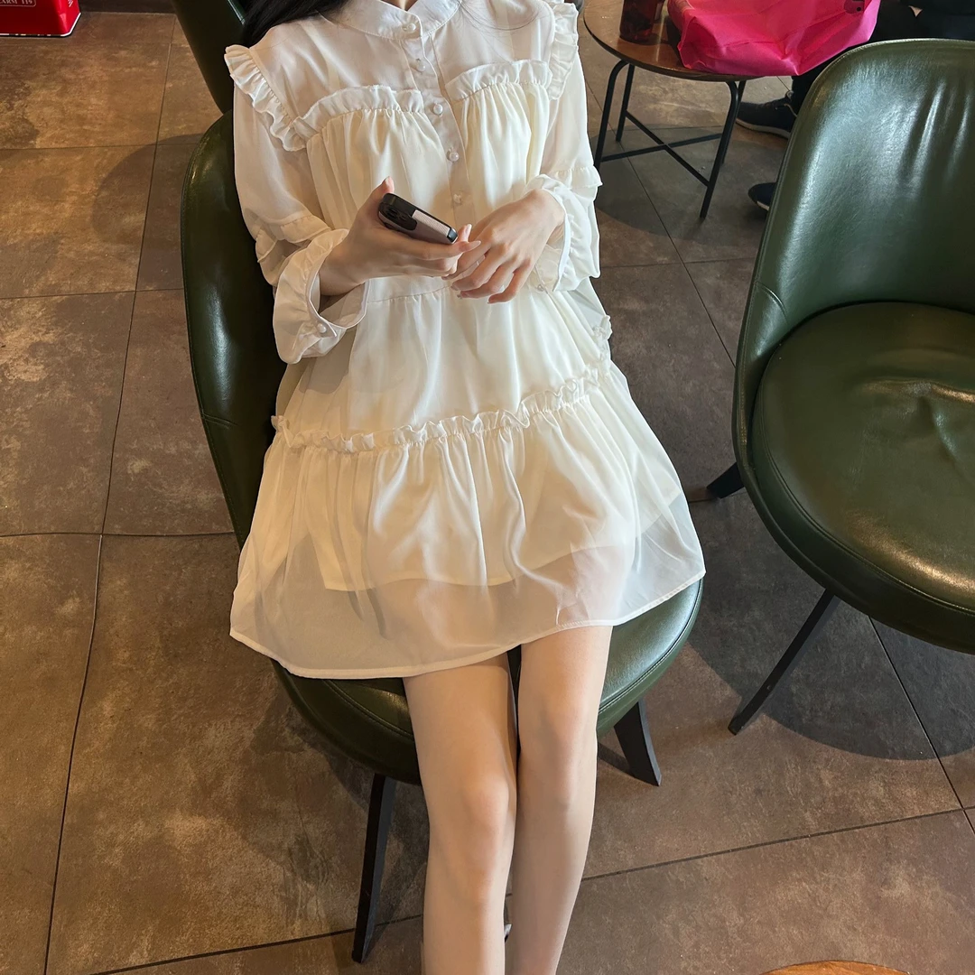(两件套裙)盐系甜美减龄套装裙女夏季时尚裙子洋气荷叶边上衣短裤