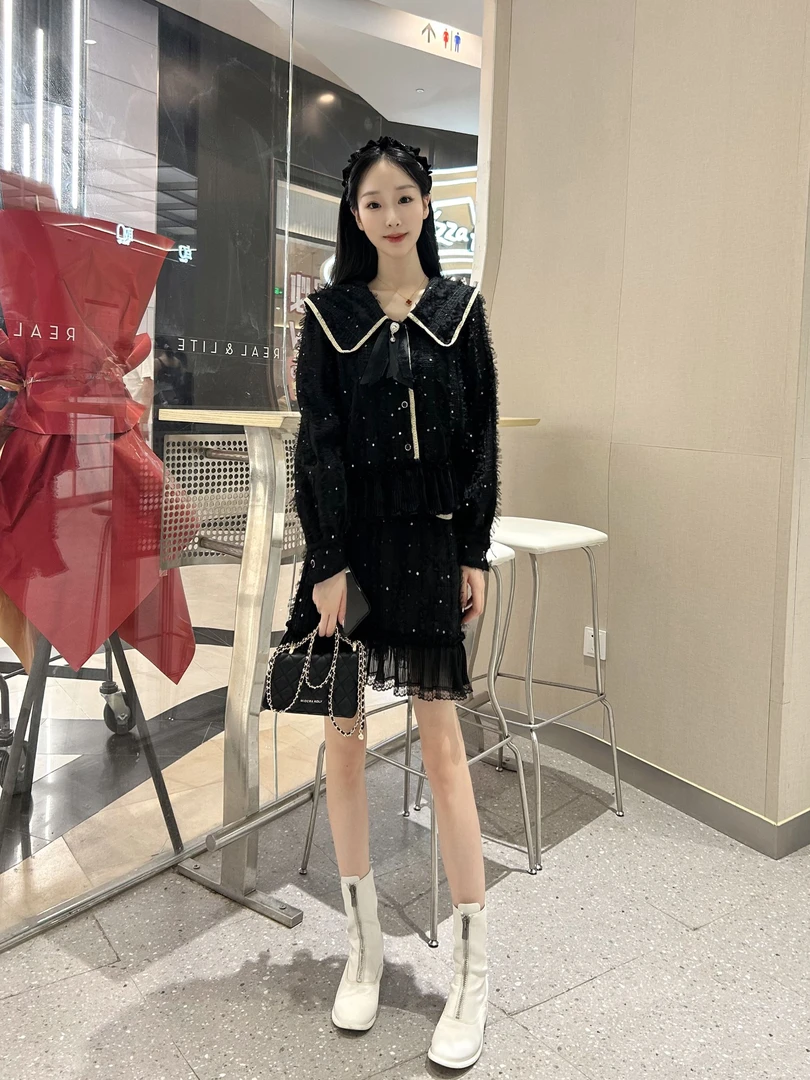 2025早春小香风重工两件套裙轻奢名媛风气质小套裙