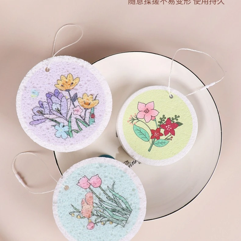 【拍一发六】卡通花朵木浆海绵擦洗锅海绵擦洗碗海绵擦木浆棉不沾油
