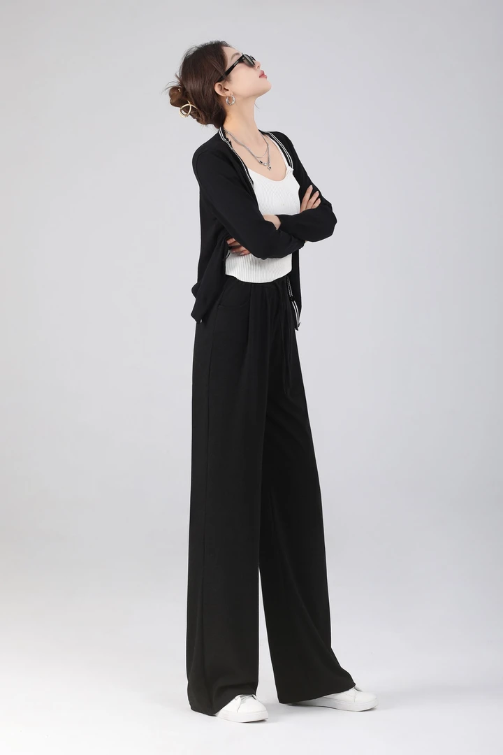 2475秋冬阔腿裤小个子运动休闲高腰弹力时尚新料百搭显瘦直筒户外