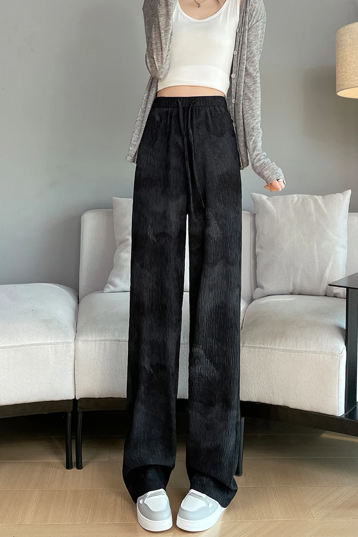 2024秋冬休闲裤直腿拉链垂感足报答时尚报款纤瘦流行好面料潮流款