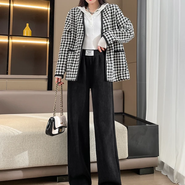 ybl2216秋阔腿裤高腰弹力时尚休闲运动小个子炸款爆款新款式直筒