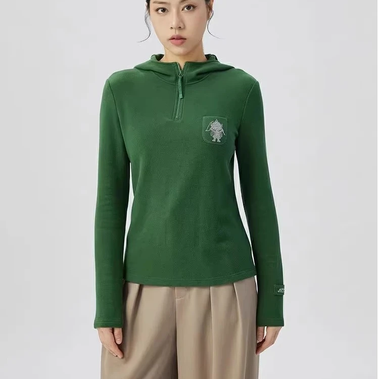 【商场同款】新款半拉链连帽加绒卫衣休闲时尚百搭简约上衣5300662