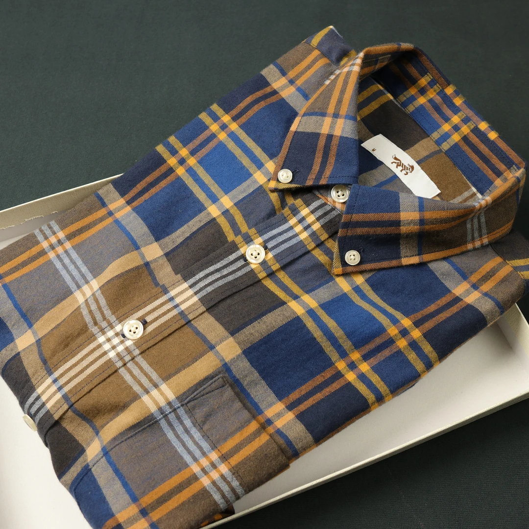 男士磨毛秋冬长袖衬衫