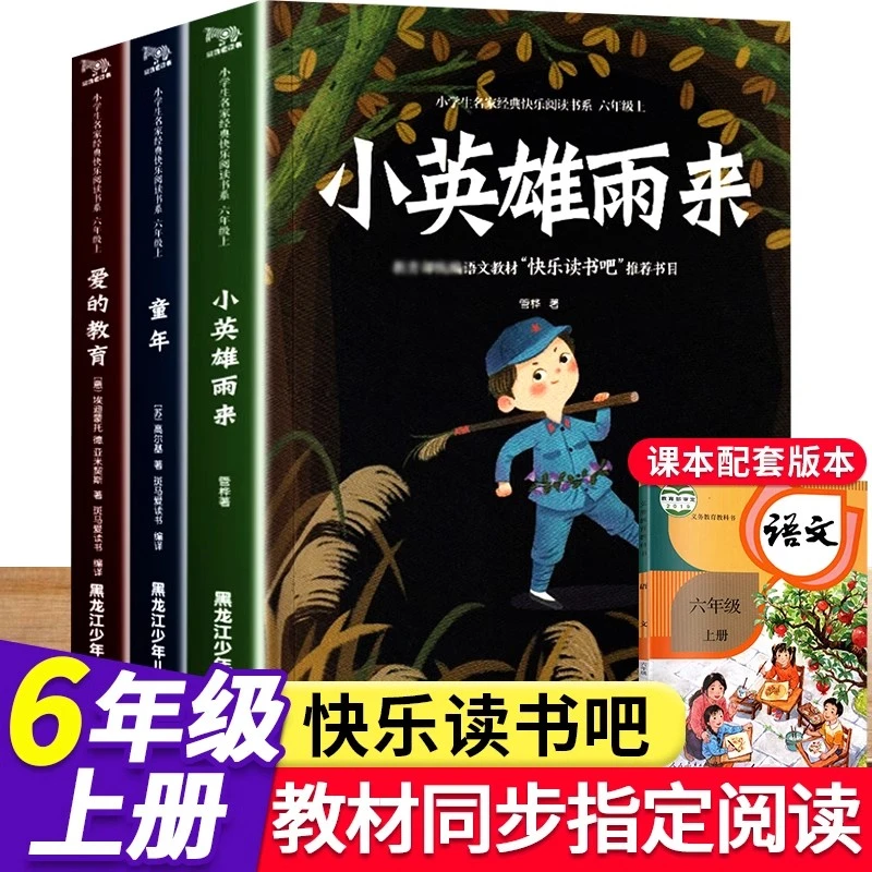 快乐读书吧六年级必读课外书爱的教育童年小英雄雨来原著同步教材
