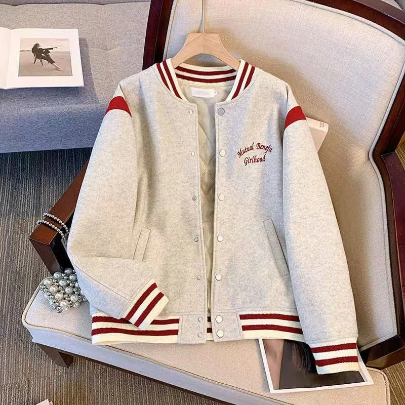 美式棒球服外套女2024春秋季新款韩系宽松刺绣TZHH001