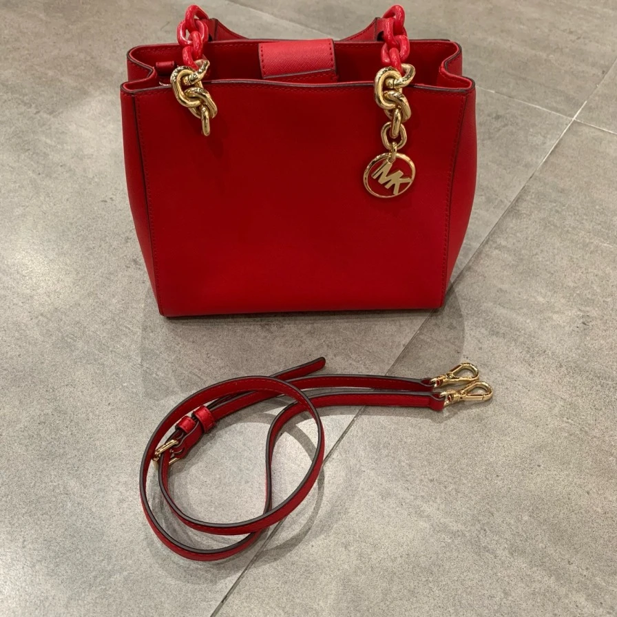 95新 MICHAEL KORS/迈克高仕 红色 单肩包 戴妃包 619 6771