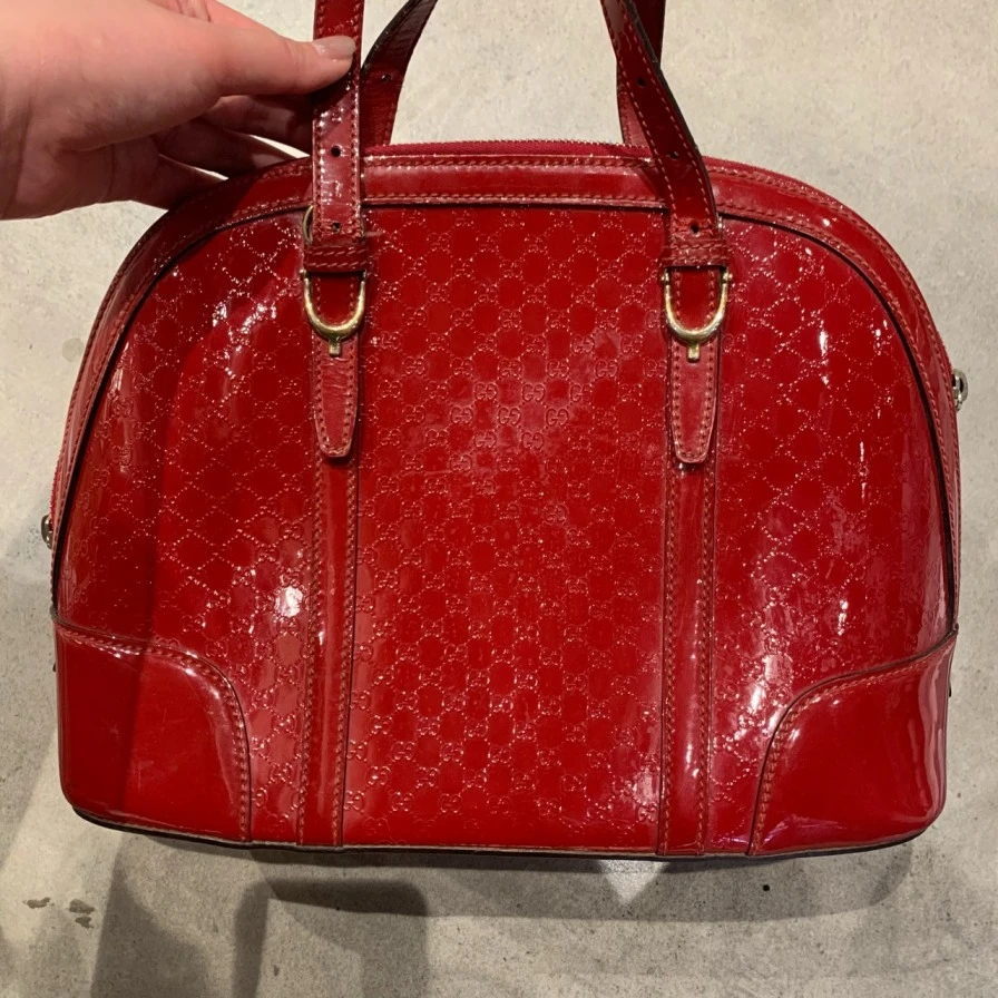 95新 GUCCI/古驰 漆皮贝壳包635 9288