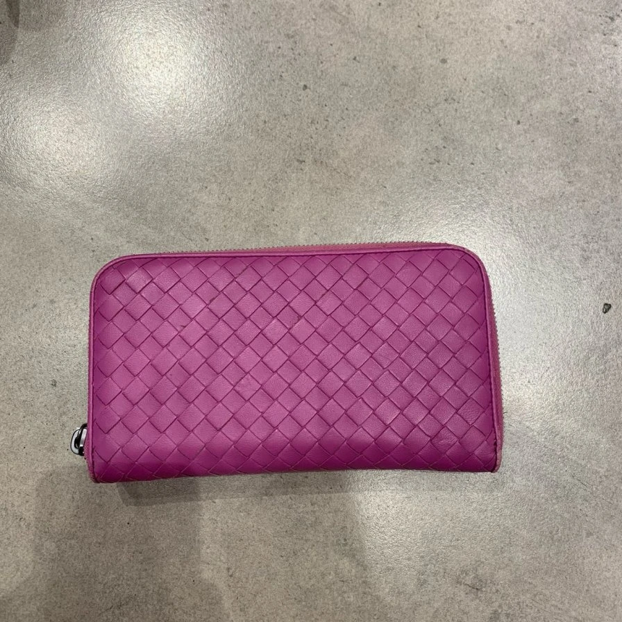 95新 BOTTEGA VENETA/葆蝶家 紫色编织钱包632 1037