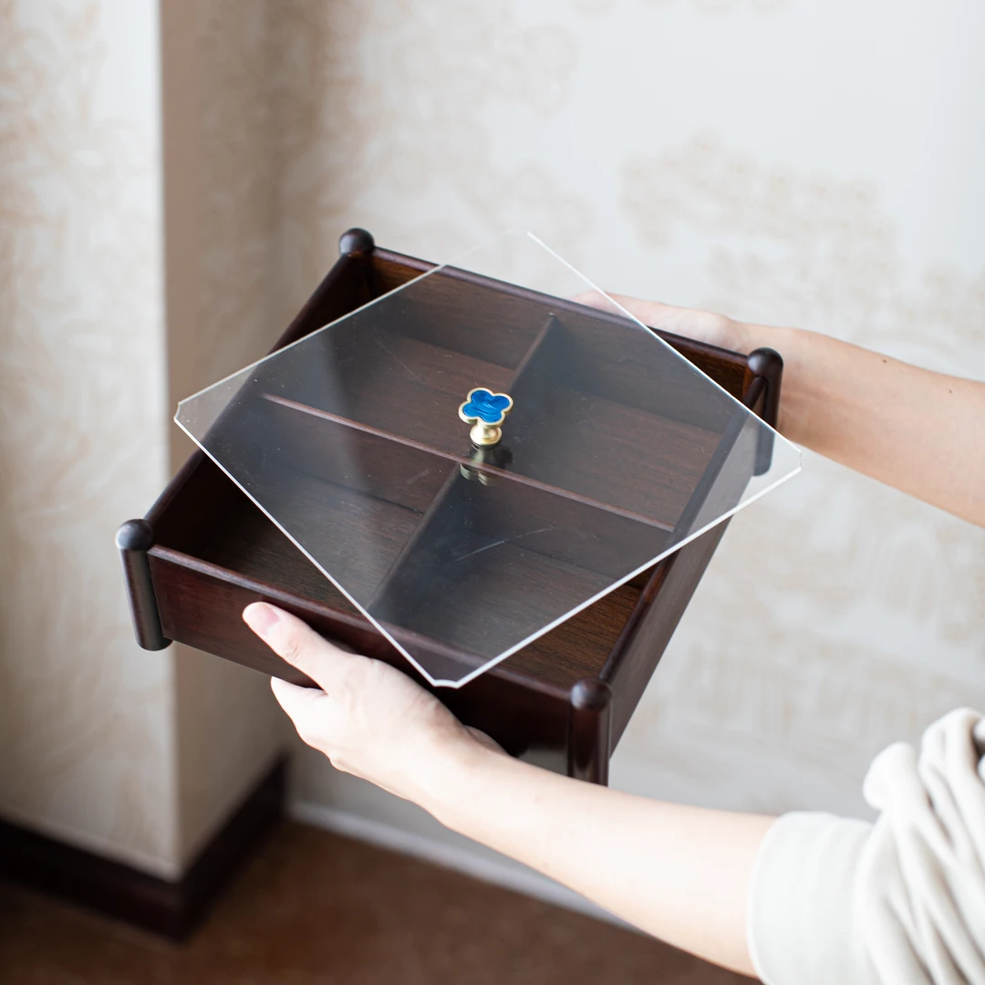 原木干果盒手工精磨榫卯结构原木实木