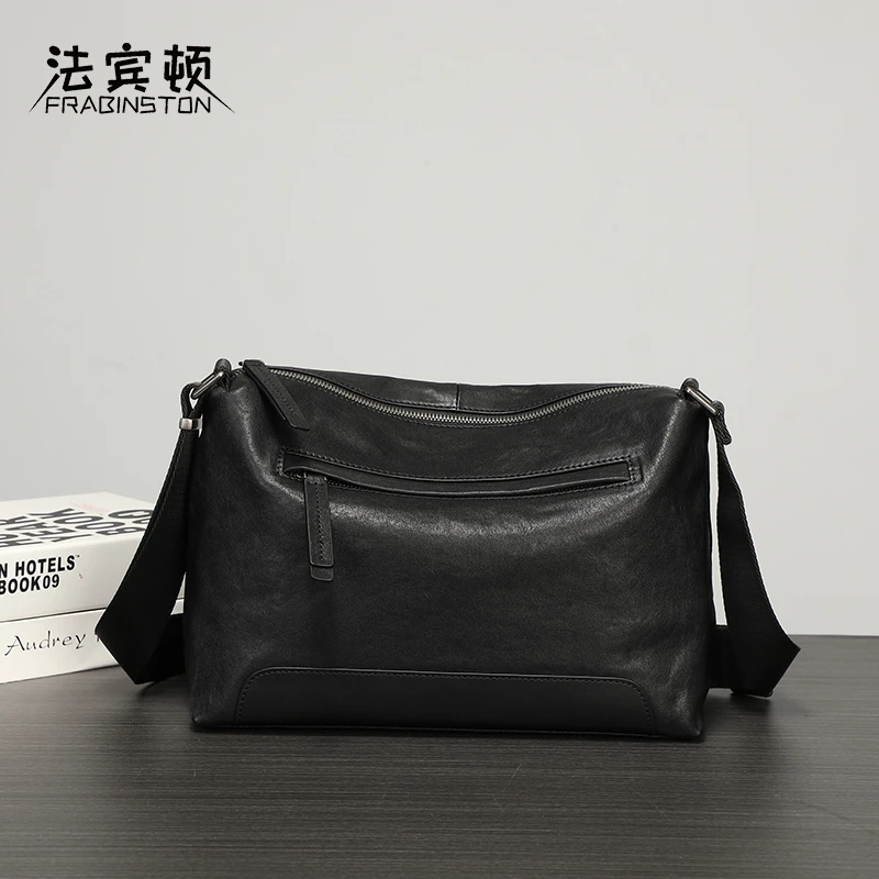 法宾顿真皮单肩包时尚斜挎包潮流休闲包商务男士包简约百搭通勤包