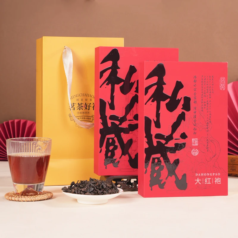 武夷山岩茶岩骨花香乌龙茶大红袍浓香型岩茶肉桂礼盒装64g-2盒