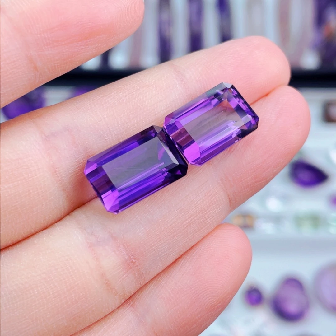 水晶高品质天然紫水晶裸石未镶嵌