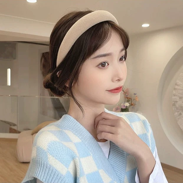 到手3件 海绵高颅顶布艺发箍女复古发饰发箍swT