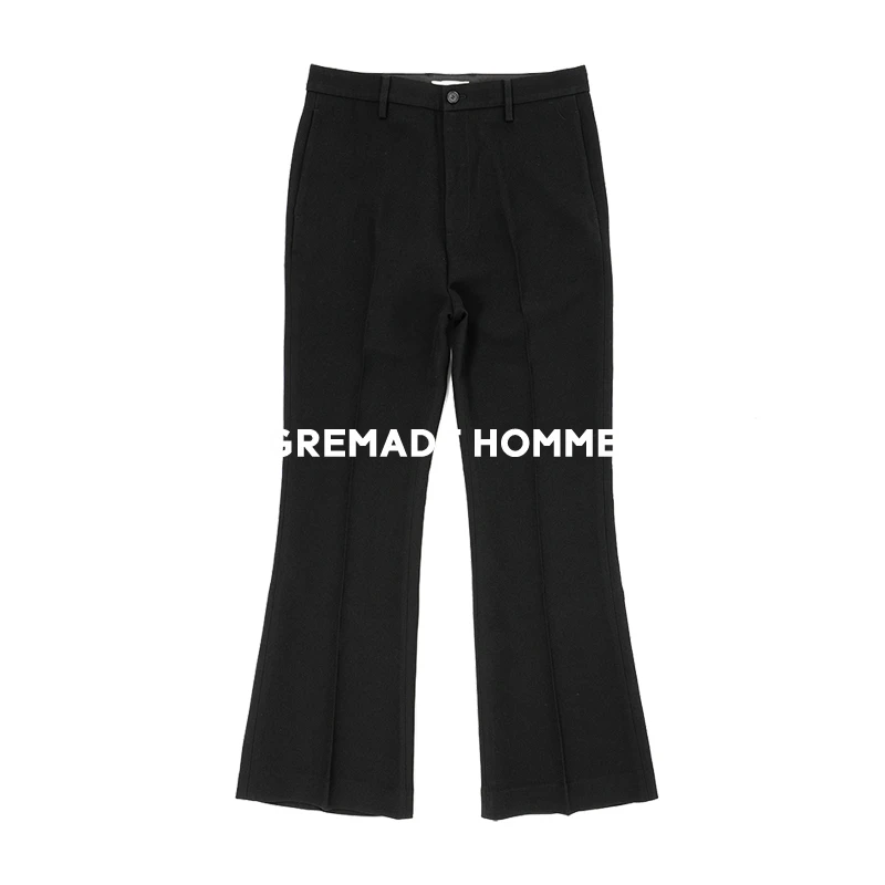 GREMADE 醋酸宽松复古潮流喇叭拖地西裤高腰