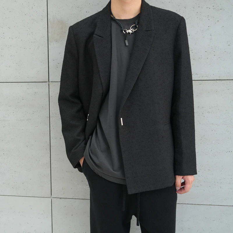 GREMADE 肌理感不规则小香风侧扣休闲西服夹克外套 福利款5