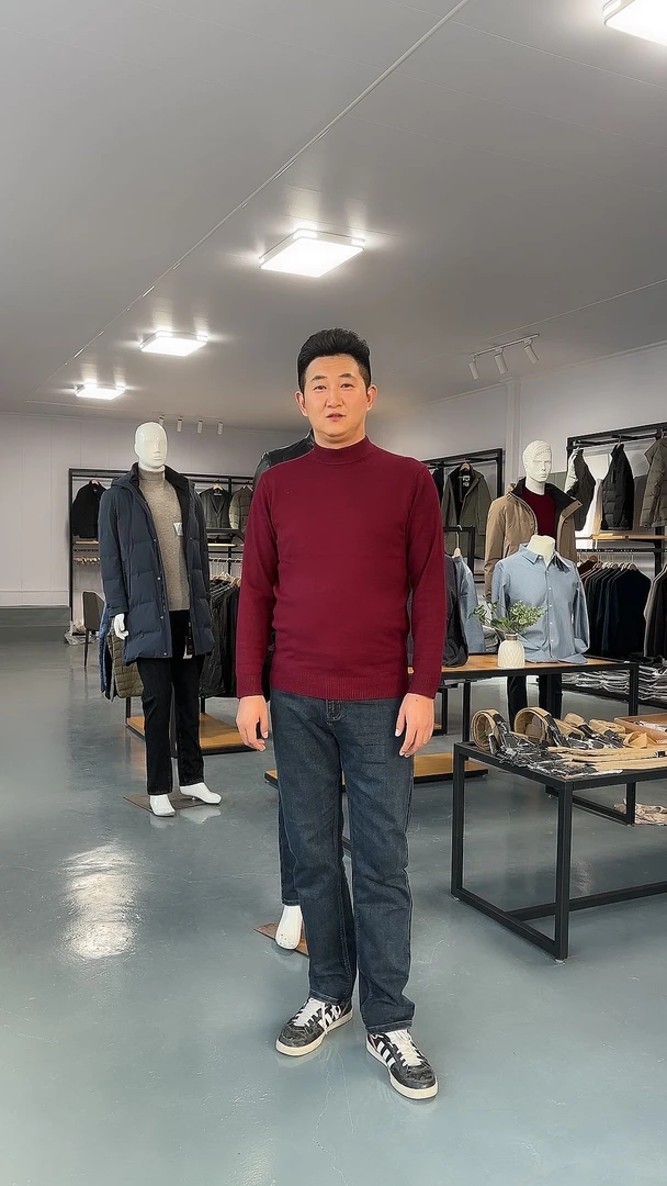 （这一款赔钱做数据）男士中高圆领50%羊毛衫