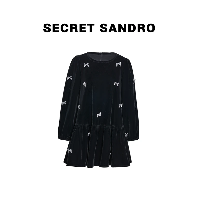 【蝴蝶丝绒裙】【多娜&Secret Sandro粉丝专享】连衣裙 L64202120N