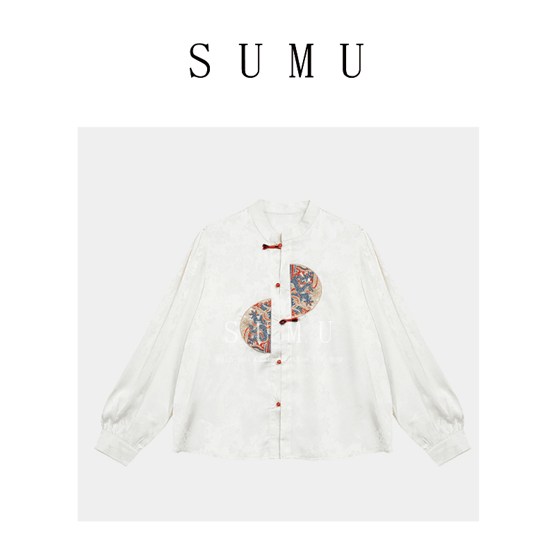 宿慕SUMU 女款重工提花刺绣衬衫  2-23 春季2024新款上衣89906