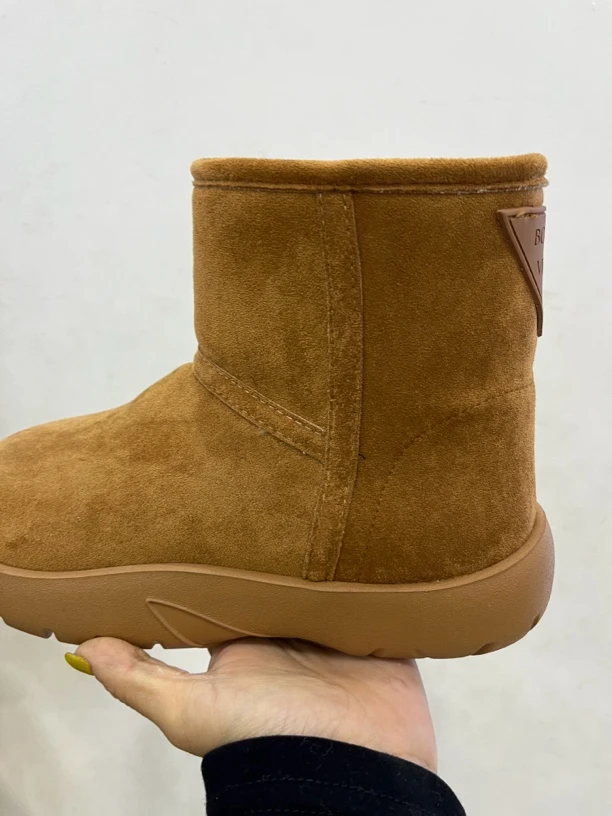 2024新款加厚中筒棉靴911栗色