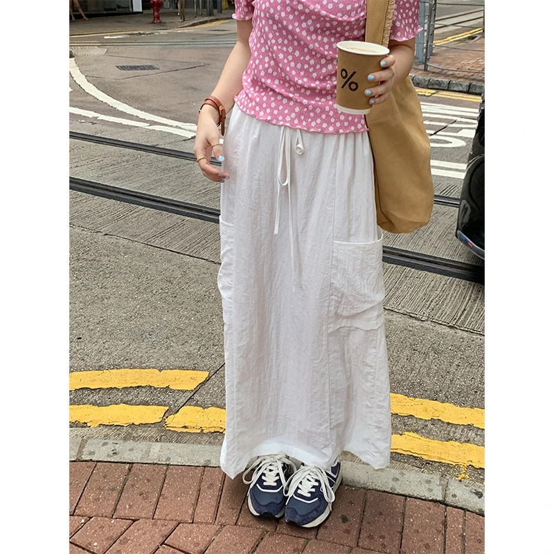 火火火【冰镇苏打】韩系chic夏季小众抽绳口袋半身裙B20989HH42