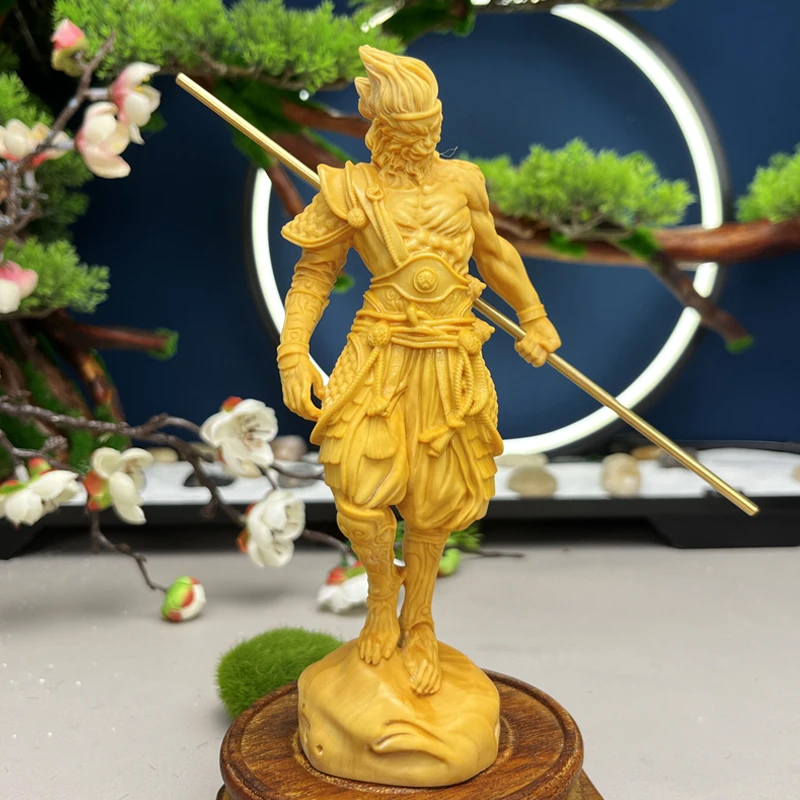 黄杨木齐天大圣孙悟空文斗战胜佛玩盘玩木雕木质工艺品桌面摆件