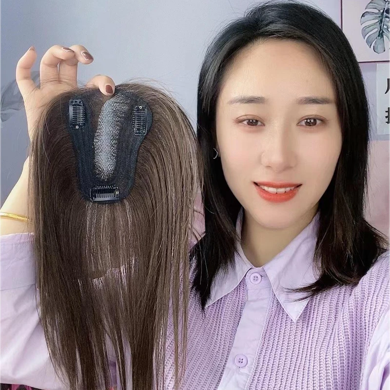 新品瑞士网轻薄补发片自然逼真真人发丝春夏透气假发片增加发量