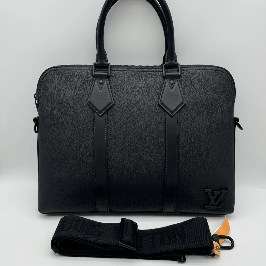 99新 LouisVuitton/路易威登 98Aerogram全皮黑色手提公文包/1603