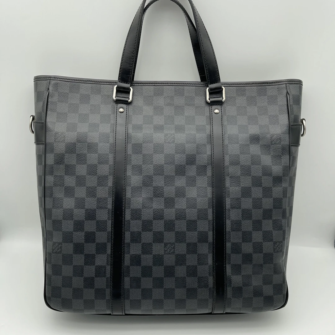 95新 LouisVuitton/路易威登 97新黑色棋盘格手提托特包/男士1569